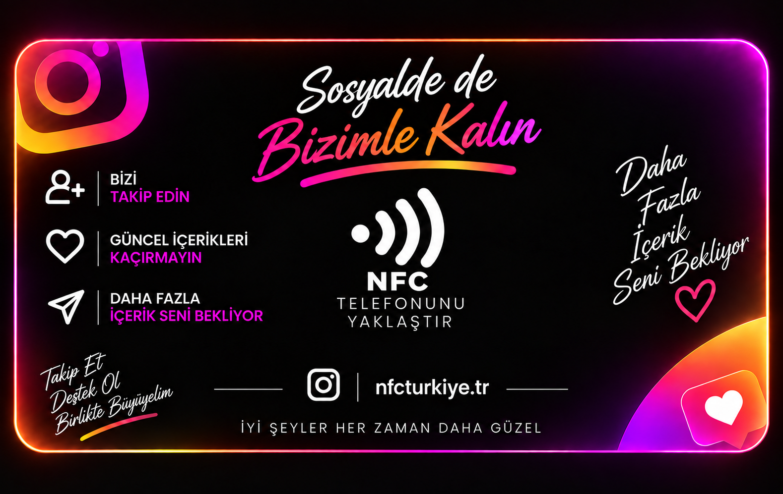 Instagram NFC kartının arka yüzü