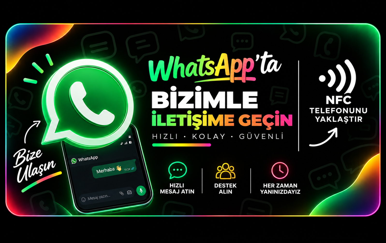 WhatsApp NFC kartının ön yüzü